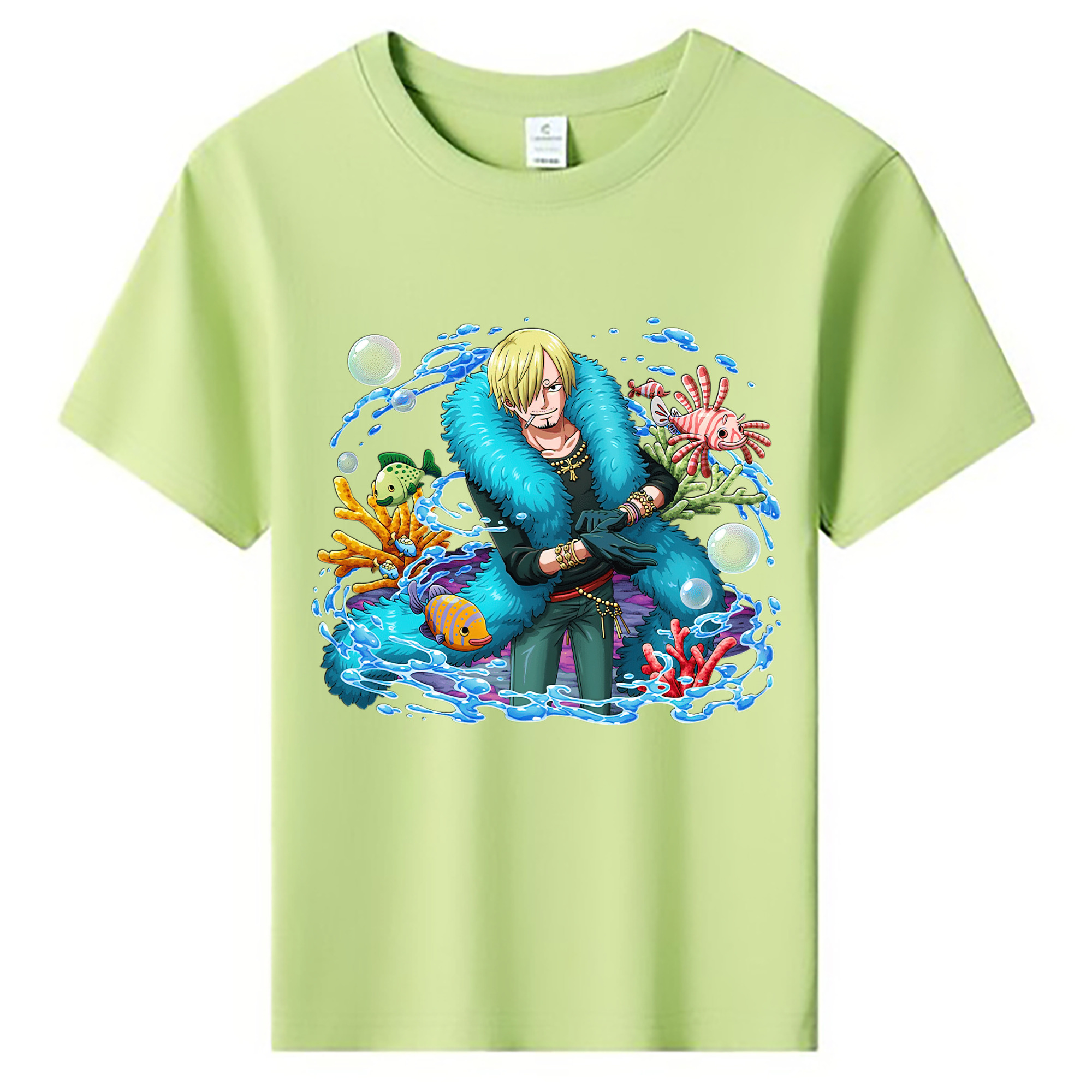 （画像用） ワンピース サンジ ONE PIECE Sanji 綿100％キッズTシャツ（フロントプリント）
